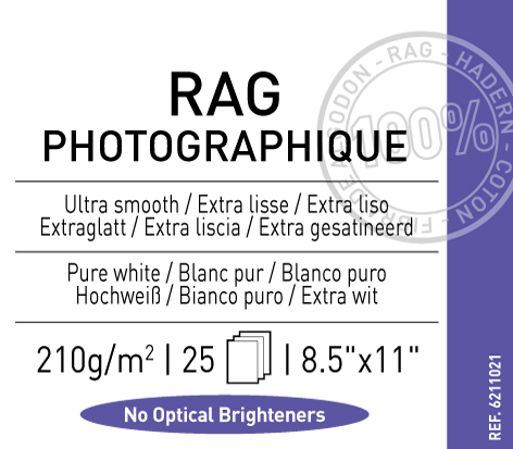 Rag Photographique 210 gsm - 8.5" x 11"