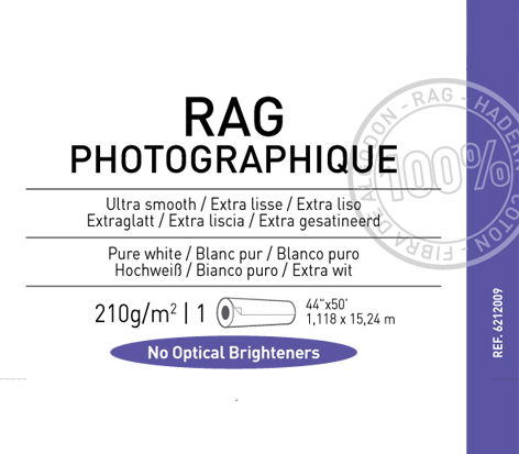 Rag Photographique 210 gsm - 44" x 50'