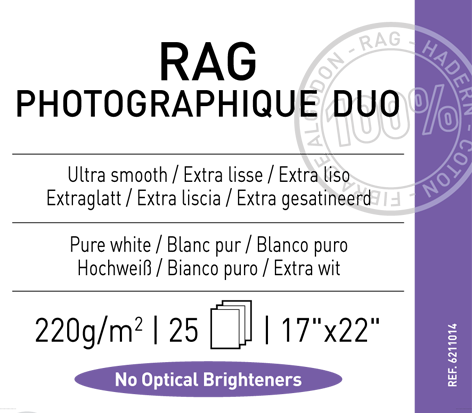 Rag  Photographique Duo  220 gsm - 17" x 22"