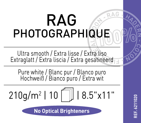 Rag Photographique 210 gsm - 8.5" x 11"